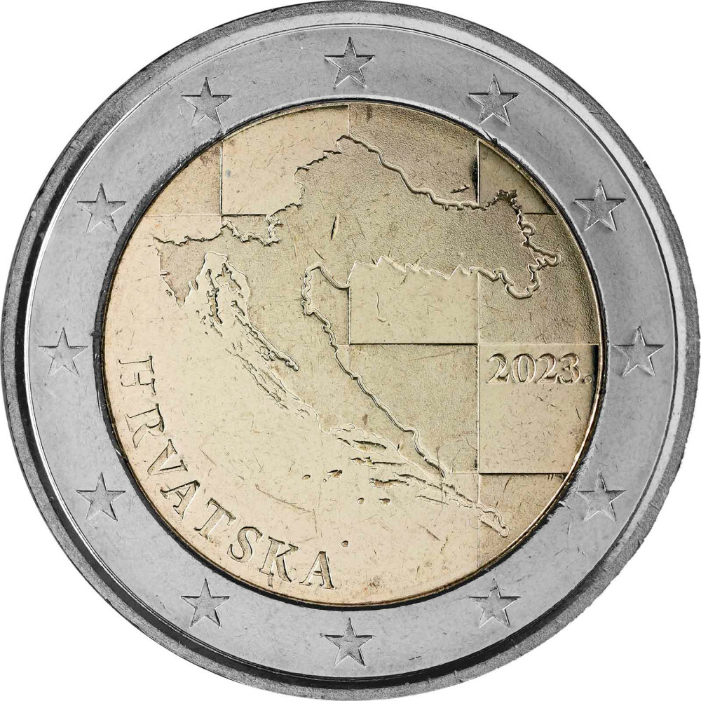 2 Euro Kursmünze Kroatien 2023 bankfrisch, 4,95