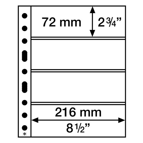 Kunststoffhüllen GRANDE 5er Pack Glasklar 4er 216 x 72 mm