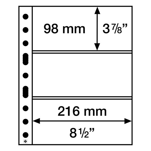 Kunststoffhüllen GRANDE 5er Pack Schwarz 3er 216 x 98 mm