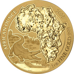 100 Francs Ruanda 2023 - 1 Unze Gold BU - African Ounce:...