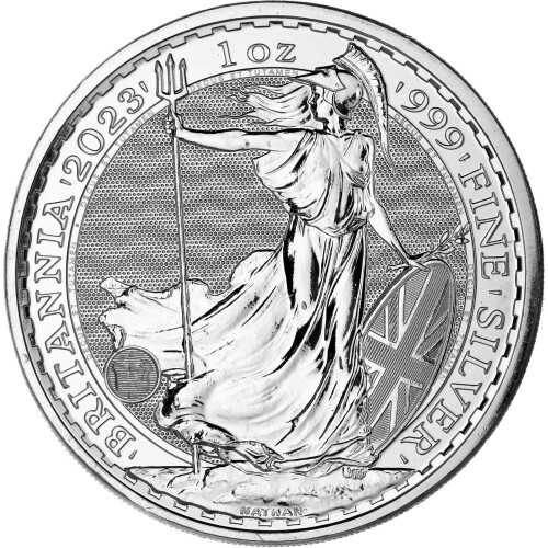 1 Unze Silber Britannia 2023 - König Charles III. ohne Krone