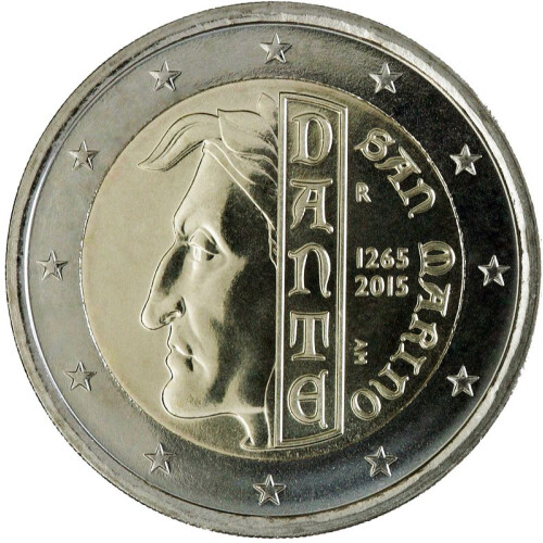 2 Euro Gedenkmünze San Marino 2015 st - Dante Aligheri - in Kapsel