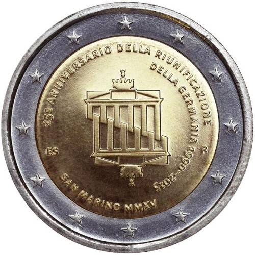 2 Euro Gedenkmünze San Marino 2015 st - 25 Jahre Wiedervereinigung - in Kapsel