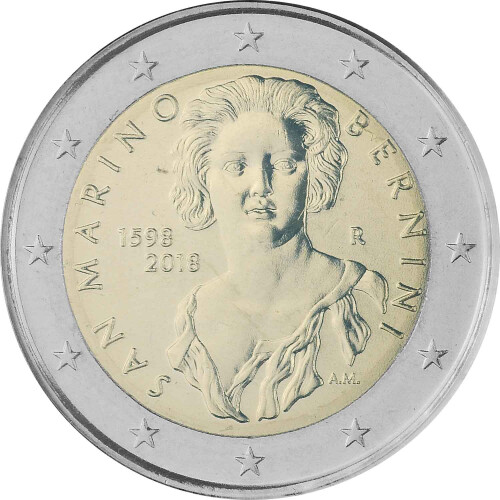2 Euro Gedenkmünze San Marino 2018 st - Bernini - in Kapsel