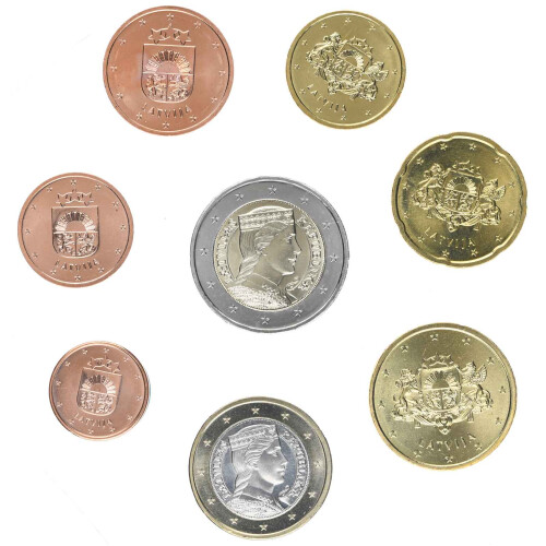 KMS Lettland 2014 1 cent - 2 Euro lose bankfrisch