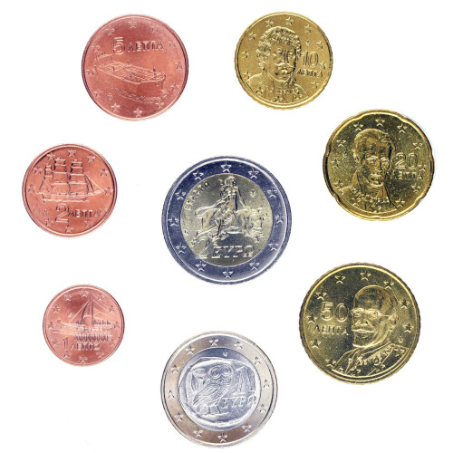 Kursmünzensatz Griechenland lose - bankfrisch 2002