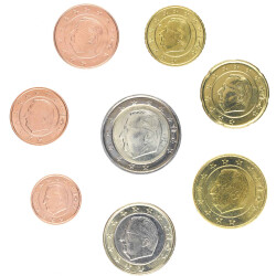 Kursmünzensatz Belgien bankfrisch - lose gemischt