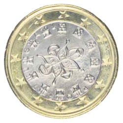 1 Euro Kursm&uuml;nze Portugal bankfrisch