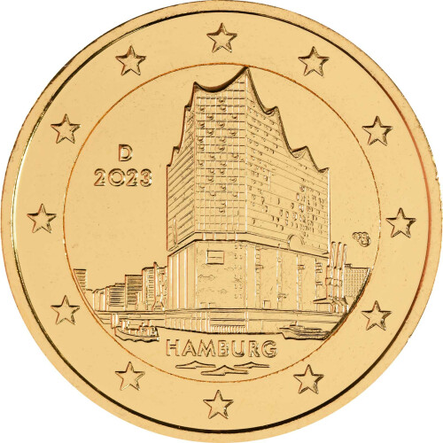 2 Euro Deutschland 2023 - Elbphilharmonie - vergoldet