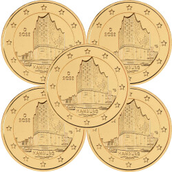 5 x 2 Euro Deutschland 2023 - Elbphilharmonie (A-J) -...