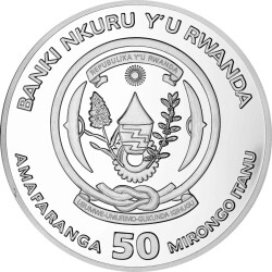 50 Francs Ruanda 2022 - 1 Unze Silber BU - Nautical Ounce: USS Constitution