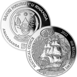 50 Francs Ruanda 2022 - 1 Unze Silber PP - Nautical...