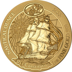 100 Francs Ruanda 2022 - 1 Unze Gold BU - Nautical Ounce:...