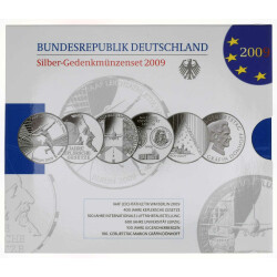 10 Euro Gedenkm&uuml;nzen-Set Deutschland 2009...