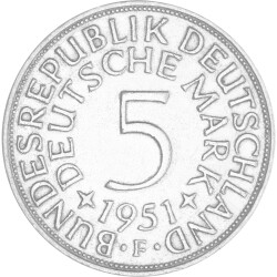 5 DM Kursm&uuml;nze 1951 F