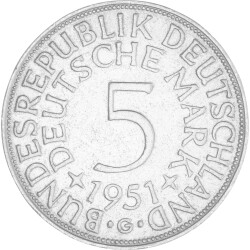 5 DM Kursmünze 1951 G