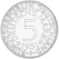 5 DM Kursmünze 1951 J