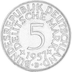 5 DM Kursmünze 1957 D