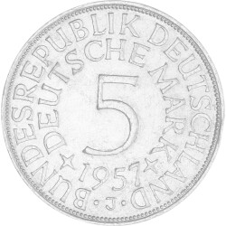 5 DM Kursmünze 1957 J