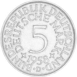 5 DM Kursmünze 1958 D