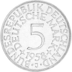 5 DM Kursmünze 1958 J