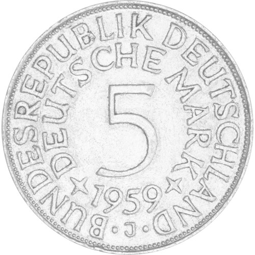 5 DM Kursmünze 1959 J