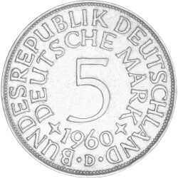 5 DM Kursmünze 1960 D