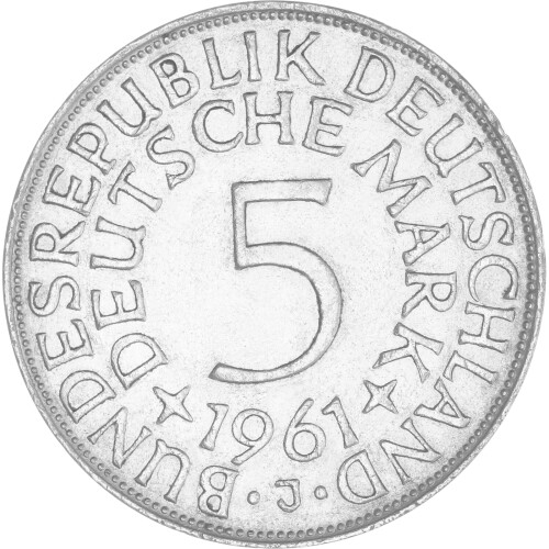 5 DM Kursmünze 1961 J