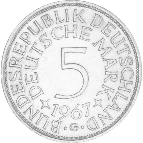 5 DM Kursmünze 1967 G