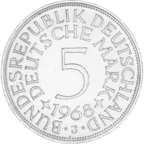 5 DM Kursmünze 1968 J