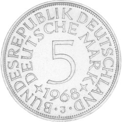 5 DM Kursmünze 1968 J