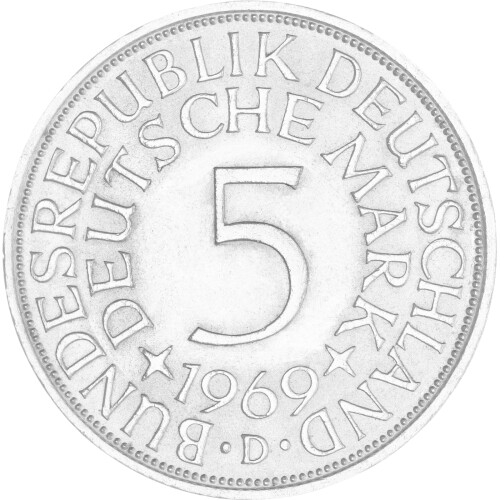 5 DM Kursmünze 1969 D