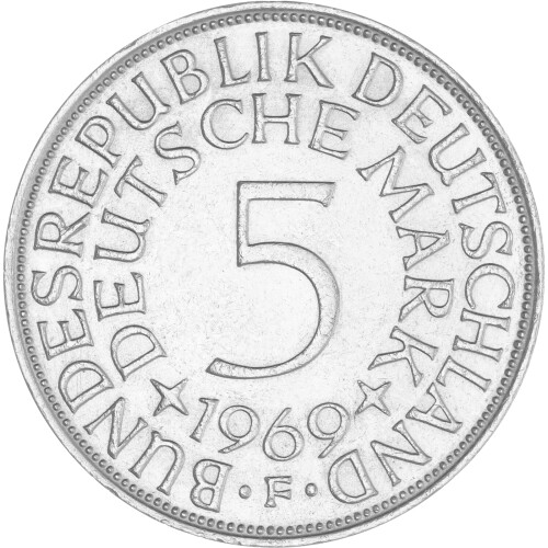 5 DM Kursmünze 1969 F