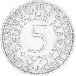 5 DM Kursmünze 1971 J