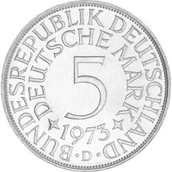 5 DM Kursmünze 1973 D