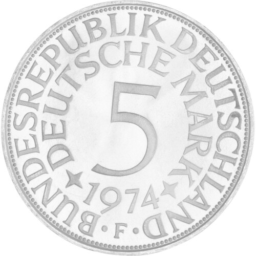 5 DM Kursmünze 1974 F