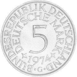 5 DM Kursmünze 1974 G