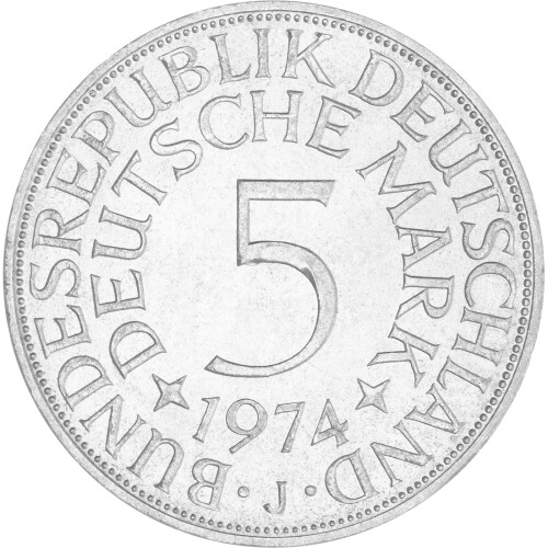 5 DM Kursmünze 1974 J
