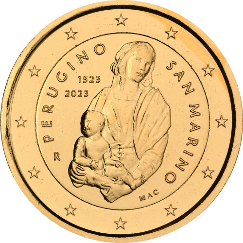 2 Euro San Marino 2023 - 500. Todestag von Perugino - vergoldet