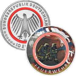 10 Euro Deutschland 2023  - Feuerwehr - coloriert  / mit...