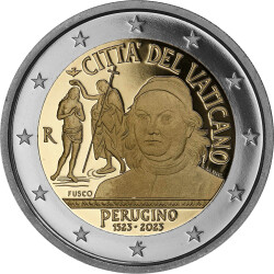 2 Euro Gedenkmünze Vatikan 2023 PP - Pietro Perugino - im Etui