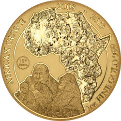 100 Francs Ruanda 2023 - 1 Unze Gold BU - African Ounce:...