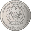 100 Francs Ruanda 2023 - 1 Unze Platin BU - African Ounce: Berggorilla