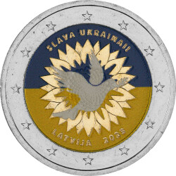 2 Euro Lettland 2023 - ukrainische Sonnenblume -...