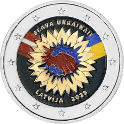 2 Euro Gedenkmünze Lettland 2023 bfr. - ukrainische...