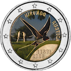 2 Euro Estland 2023 - Rauchschwalbe - coloriert / mit Farbe