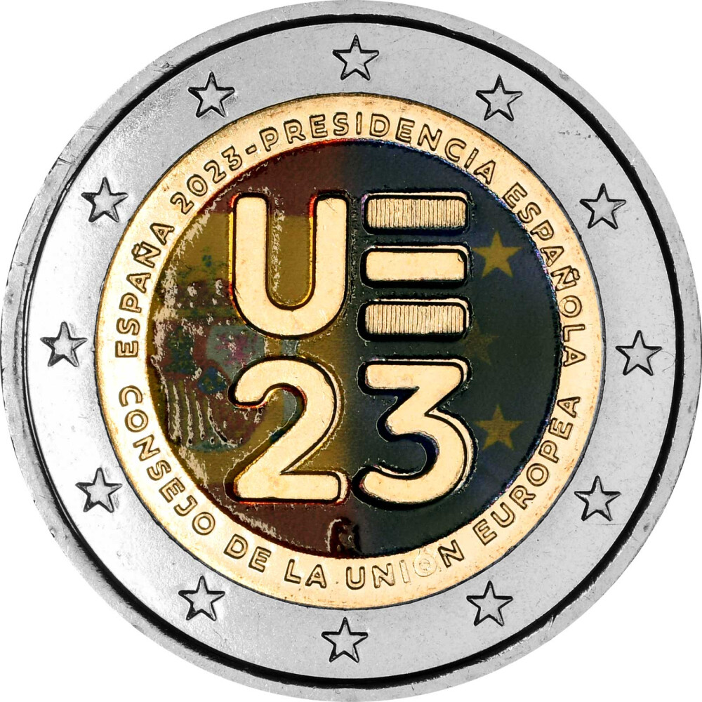 2 Euro Gedenkmünze Spanien 2023 bfr. Vorsitz Spaniens im Rat der EU
