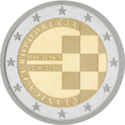 2 Euro Gedenkmünze Kroatien 2023 st - Euro Einführung - in CoinCard