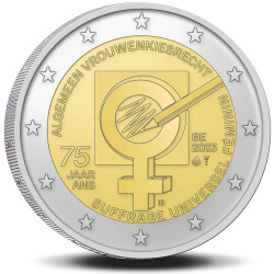 2 Euro Gedenkmünze Belgien 2023 st - Frauenwahlrecht - flämischer Blister (NL/ENG)