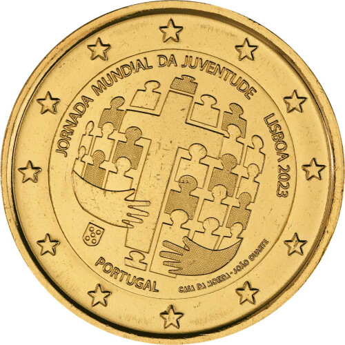 2 Euro Portugal 2023 - Weltjugendtag Lissabon 2023 - vergoldet